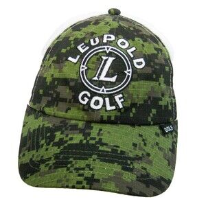 LEUPOLD GOLF Men's Green Camo Baseball Cap Trucker Mesh Hat (Adult Adjustable)
